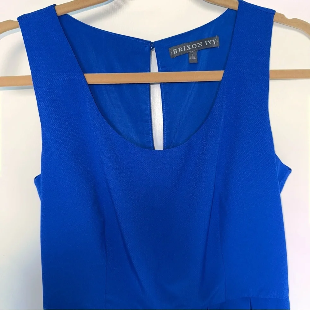 Brixon Ivy Vibrant Blue Sleeveless Dress with Eyelet Detail size small back zip‎